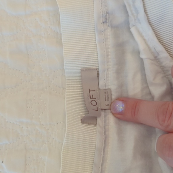 Loft Navy and white striped pleated midi skirt. It comes from a smoke-free home. - Picture 3 of 3